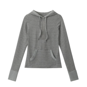 Classic Striped Slim-Fit Long-Sleeve Top — Gray